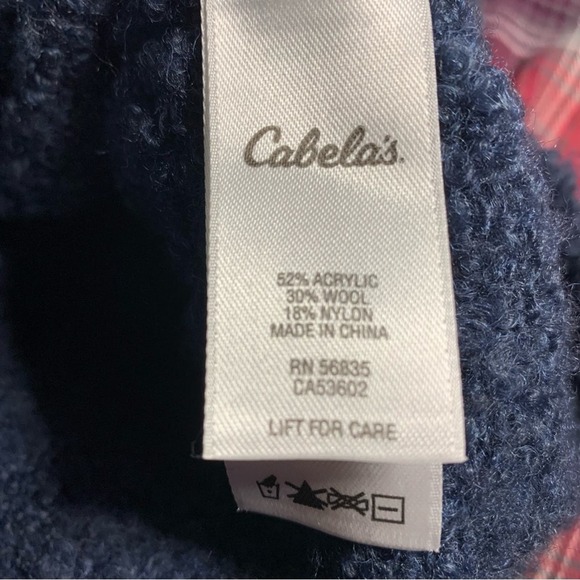 Cabella's V-neck Sweater in Blue Size S - Picture 7 of 7